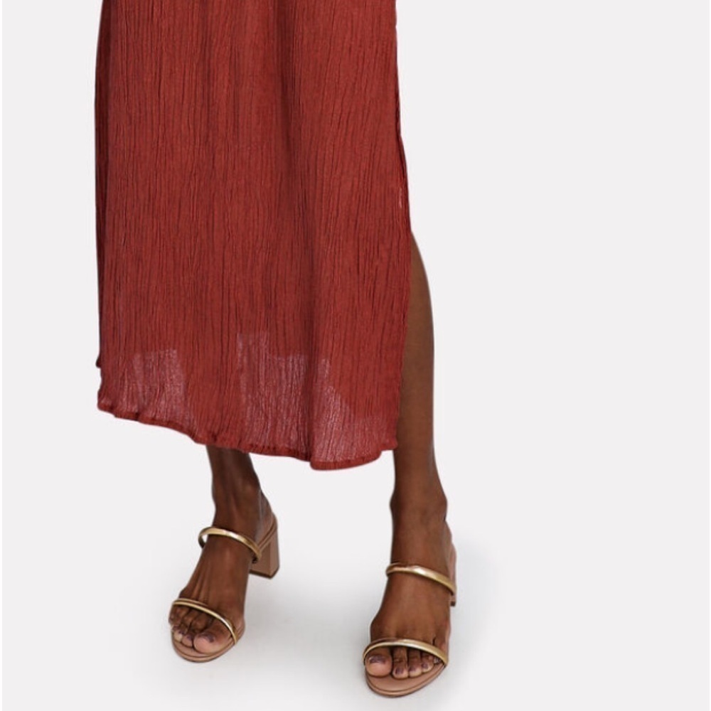 Savannah Morrow The Label Lana Dress Burnt Orange Halter Maxi Silk Bamboo Xxl — image 4 of 8